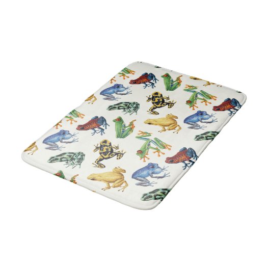 Kikkers op natuurlijk wit badmat (Gekanteld)