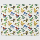 Kikkers op natuurlijk wit cadeaupapier (Vlak)