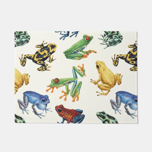 Kikkers op natuurlijk wit deurmat (Voorkant)