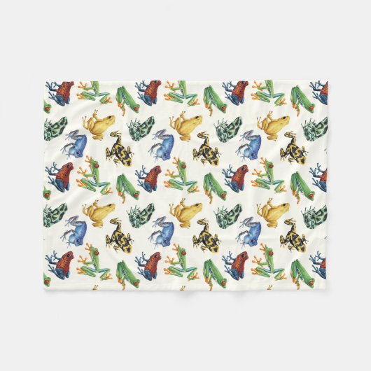 Kikkers op natuurlijk wit fleece deken (Voorkant (Horizontaal))