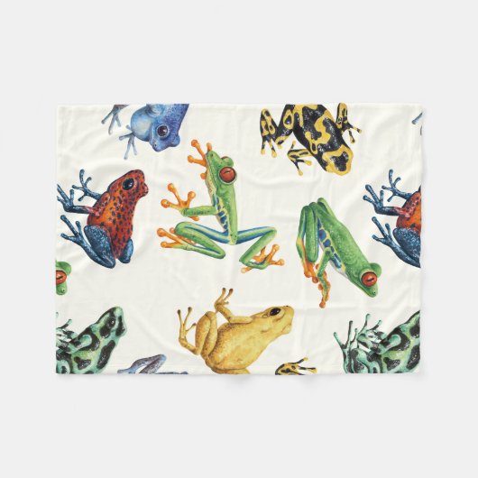 Kikkers op natuurlijk wit fleece deken (Voorkant (Horizontaal))