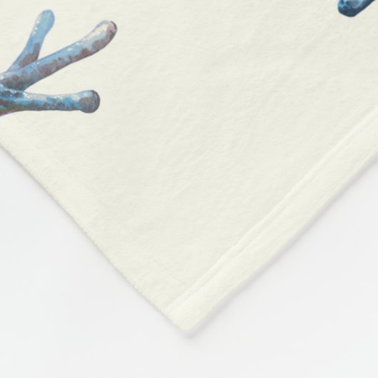Kikkers op natuurlijk wit fleece deken (Hoek)