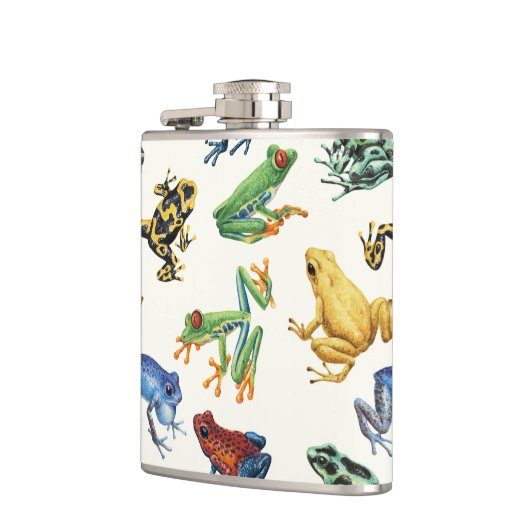 Kikkers op natuurlijk wit heupfles (Links)