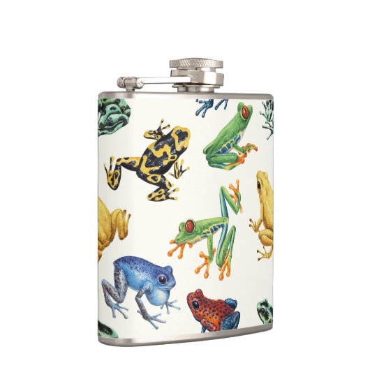 Kikkers op natuurlijk wit heupfles (Rechts)