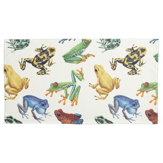 Kikkers op natuurlijk wit kussensloop (Voorkant-Links)