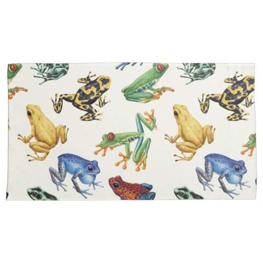 Kikkers op natuurlijk wit kussensloop (Voorkant-Rechts)