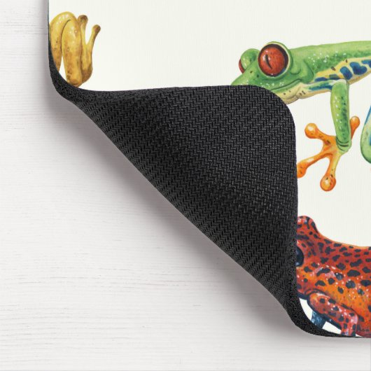 Kikkers op natuurlijk wit muismat (Hoek)