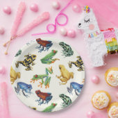 Kikkers op natuurlijk wit papieren bordje (Feest)