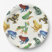 Kikkers op natuurlijk wit papieren bordje (Voorkant)