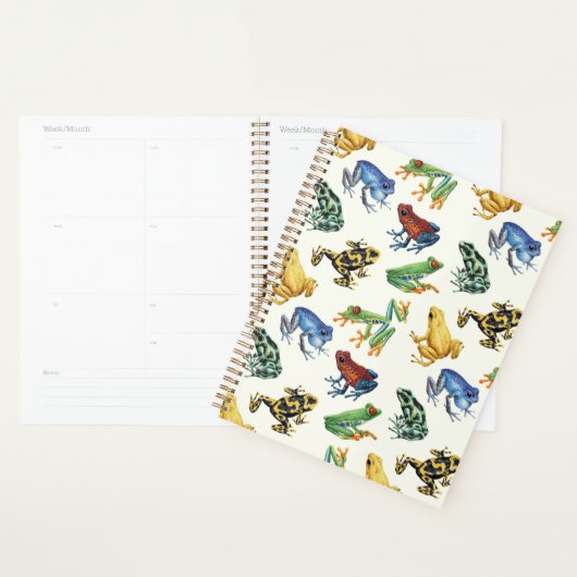 Kikkers op natuurlijk wit planner (Display)