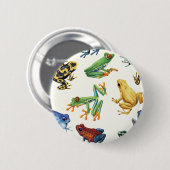 Kikkers op natuurlijk wit ronde button 5,7 cm (Voorkant /achterkant)