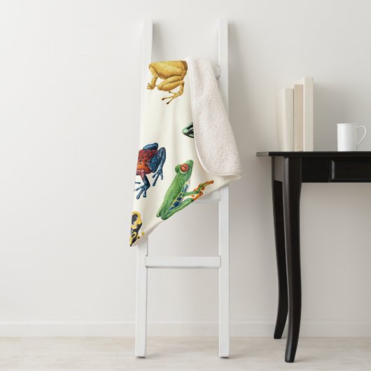 Kikkers op natuurlijk wit sherpa deken (In situ)