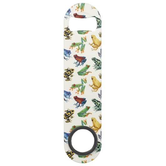 Kikkers op natuurlijk wit speed flessenopener (Voorkant)