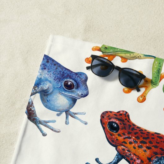 Kikkers op natuurlijk wit strandlaken (In situ)