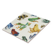 Kikkers op natuurlijk wit tegeltje (Zijkant)