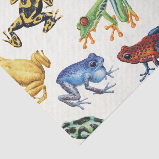 Kikkers op natuurlijk wit tissuepapier (Detail)