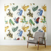 Kikkers op natuurlijk wit wandkleed (In Situ (horizontaal))