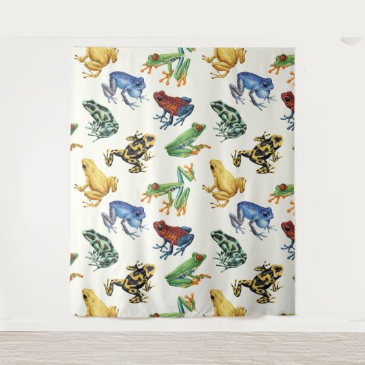 Kikkers op natuurlijk wit wandkleed (Voorkant)