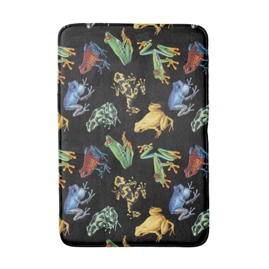 Kikkers op zwart badmat (Voorkant Verticaal)