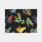 Kikkers op zwart fleece deken (Voorkant (Horizontaal))