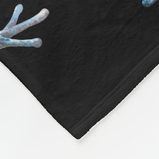 Kikkers op zwart fleece deken (Hoek)