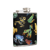 Kikkers op zwart heupfles (Rechts)