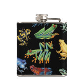 Kikkers op zwart heupfles (Achterkant)