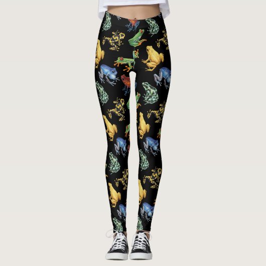 Kikkers op zwart leggings (Voorkant)