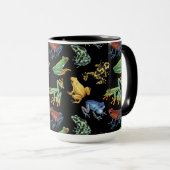 Kikkers op zwart mok (Voorkant rechts)