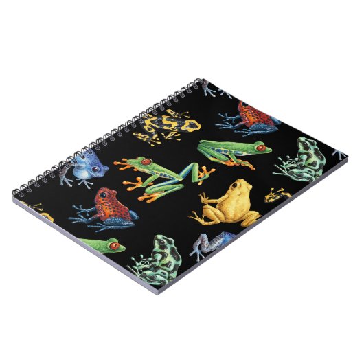 Kikkers op zwart notitieboek (Linkerzijde)