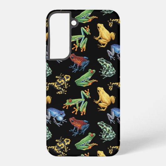 Kikkers op zwart samsung galaxy hoesje (Achterkant)