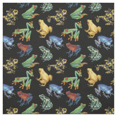 Kikkers op zwart stof (Swatch)