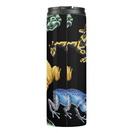 Kikkers op zwart thermosbeker (Achterkant)