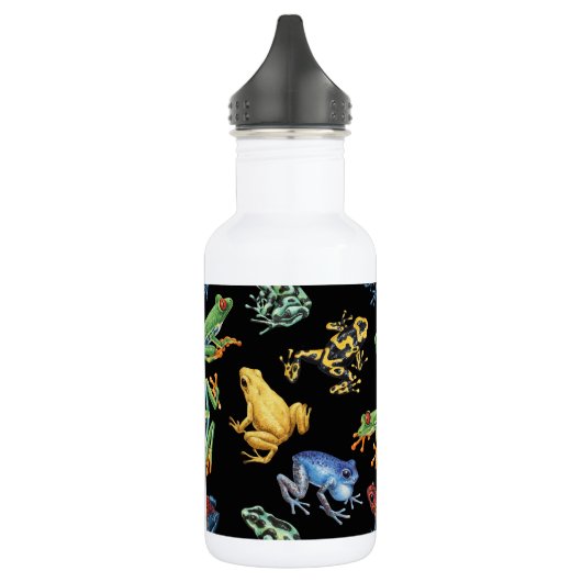 Kikkers op zwart waterfles  (Links)