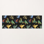 Kikkers op zwart yogamat (Achterkant (horizontaal))