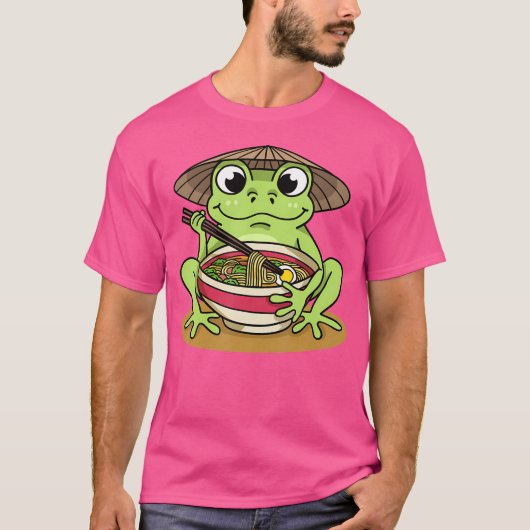 Kikkers Ramen Noodles Japanse Kawaii Kikker T-shirt (Voorkant)