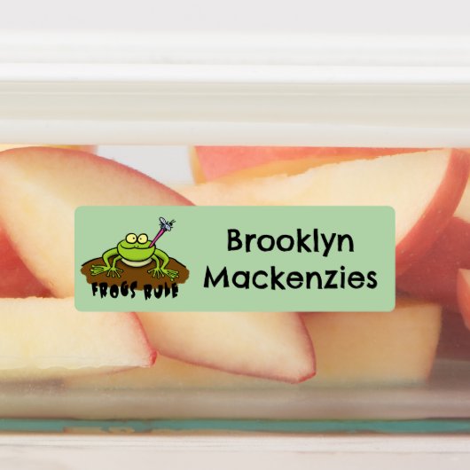 Kikkers regel grappige groene kikker cartoon geper labels (Aangebracht)