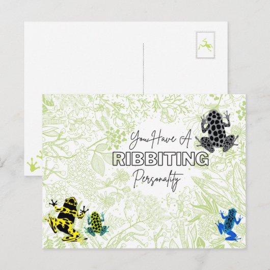 Kikkers Ribiting Personality Briefkaart (Voorkant / Achterkant)