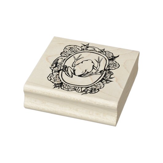Kikkers Rozen schattige rode rozenkikkers Rubberstempel (Stempel)