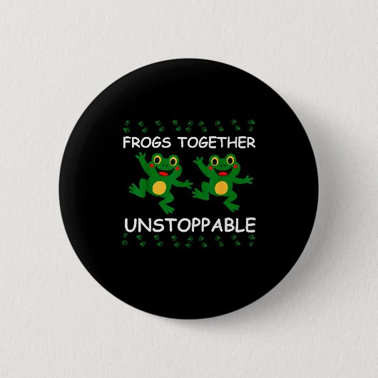 Kikkers Samen Onstuitbaar Grappige Dierenliefhebbe Ronde Button 5,7 Cm (Voorkant)