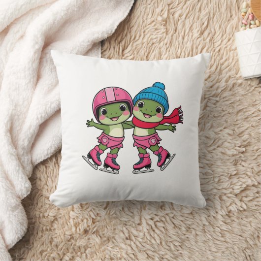 kikkers schaatsen kussen (Deken)