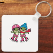 kikkers schaatsen sleutelhanger (Achterkant)