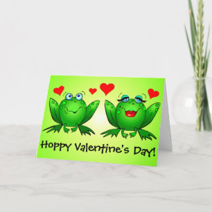 Kikkers Schattig Grappig Springerig Valentijnsdag Feestdagen Kaart