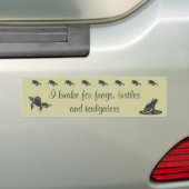 Kikkers, schildpadden en staarters bumpersticker (Op auto)