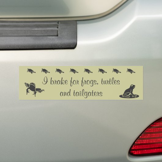 Kikkers, schildpadden en staarters bumpersticker (Op auto)