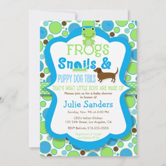 Kikkers, slakken en puppy hondenstaarten - Boy Bab Kaart (Voorkant)