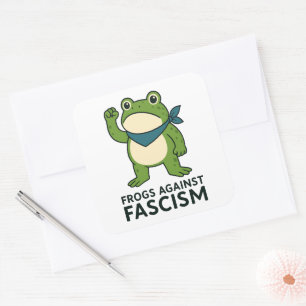 Kikkers Tegen Fascisme Portland Kikker Protest Vierkante Sticker