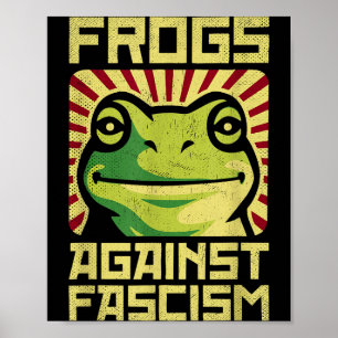 Kikkers Tegen Fascisme Protesteren Democratie Frog Poster