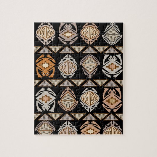 Kikkers uit stamhout legpuzzel (Verticaal)