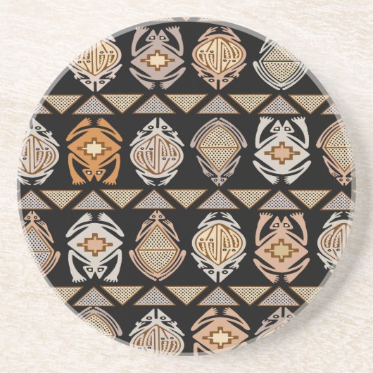 Kikkers uit stamhout zandsteen onderzetter (Voorkant)